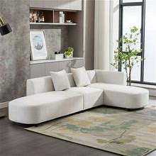 Home Modular Sectional Sofa, Luxury Modern Living Room Upholstery Sofa Couch With 2 Pillows, U Shaped Couch With Chaise Fabric Sofa Couch For Living R