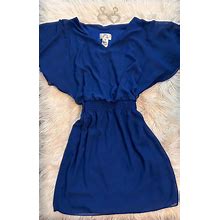 Women's Forever 21 Short Sleeved Navy Blue Linned Dress, Size M