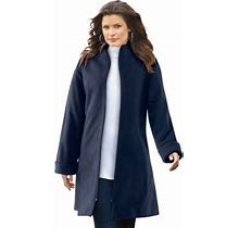 Roaman's Women's Plus Size Plush Fleece Driving Coat - 18/20, Navy