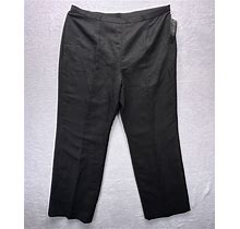 Kasper Dress Pants(Only) Womens 18 Black Linen Wide Leg Side Zip Career Business
