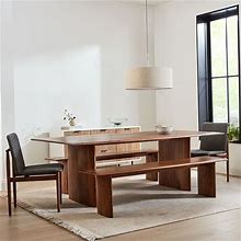 Anton Solid Wood Extra Wide 86" Dining Table, Burnt Wax, West Elm