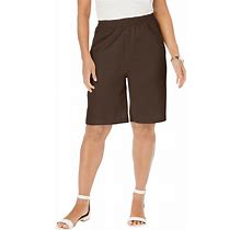 Plus Size Women's Linen Short By Jessica London In Chocolate (Size 20 W)