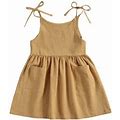 Jbeelate Infant Toddler Baby Girl Spring Summer Dress Outfit Strap Backless Princess Dress Solid Color Sundress