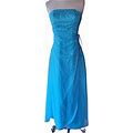 Vintage Dresses | 1980S Mori Lee Beaded & Sequin Strapless Dress | Color: Blue | Size: Xxs
