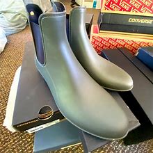 Sam Edelman Shoes | Sam Edelman Rain Boot Chelsea Boot Style Sz 9 New | Color: Black/Green | Size: 9
