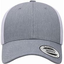 Yupoong 6601T Classics Low Profile 2-Tone Trucker Cap In Heather/White | Polyester Blend