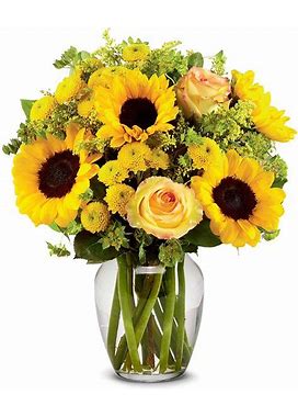 Flowers - Brilliant Sunflower & Rose Bouquet - Regular