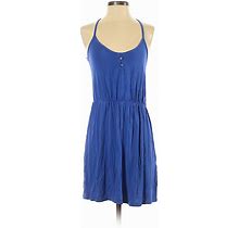 Mossimo Supply Co. Casual Dress - Mini Scoop Neck Sleeveless: Blue Solid Dresses - Women's Size 2