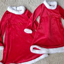 Youngland Dresses | Festive Christmas - Big Sister/Little Sister Christmas Dresses - 2 Pcs | Color: Red/White | Size: Girl 7 And 6X