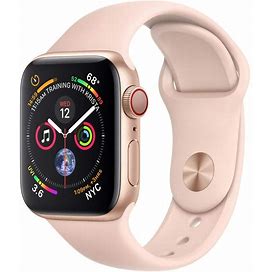 Apple Watch Series 4 (GPS + Cellular, 40MM) - Gold Aluminum Case With Pink Sand Sport Band (Renewed)