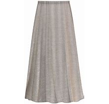 Small Tall Women's Boho Skirt - Elastic Waist Maxi Skirt Essential Taupe Designer Print A-Line