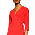 Topshop Dresses | Wrap Mini Dress | Color: Red | Size: 8