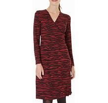 Hobbs Dresses | Hobbs London Odyssey Faux Wrap Dress Us 6 Red Black Zebra Long Sleeve Nwt | Color: Red | Size: 6