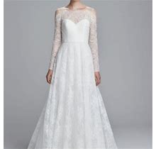 Christos Dresses | Christos Reina Lace A-Line Wedding Dress | Color: Cream/White | Size: 10