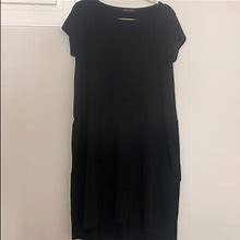 Eileen Fisher Dresses | Eileen Fisher High-Low T-Shirt Pocket Dress M | Color: Black | Size: M
