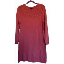 Talbots Dress Womens Medium Pink Pullover Sweater Long Sleeve Cotton