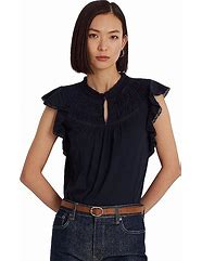 Image result for Navy Blue Lace Tops for Women