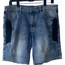 Southpole Blue Distressed Denim Jean Shorts Size 32 Slim