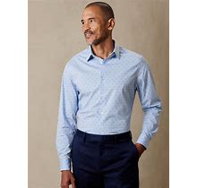 Men's Slim Dress Shirt Blue Mini Geo Regular Size XL