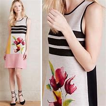 Anthropologie Dresses | Anthro Troubadour Petale Wool Floral Knit Dress Xs | Color: Black/Pink | Size: Xs