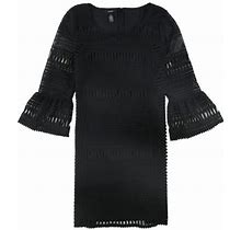 Alfani Womens Crochet Sheath Dress, Black, 12
