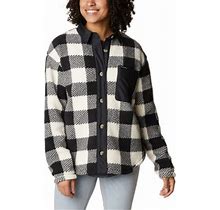 Columbia Women's West Bend Fleece Shirt Jacket Chalk Check XS