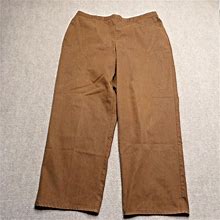 Alfred Dunner - Women's Brown Elastic Waist Pull-On Pants - Size 18