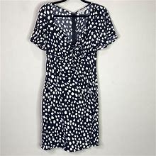 Loft Dresses | Ann Taylor Loft 2022 Dotted Tie Front Flare Dress Women's Size Small | Color: Black/White | Size: S