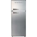 Frigidaire EFR753-PLATINUM EFR753, 2 Door Apartment Size Refrigerator With Freezer, Retro Chrome Handle, Cu Ft, Platinum Series, Stainless Steel,