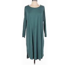 Eileen Fisher Casual Dress: Teal Solid Dresses - Women's Size Small