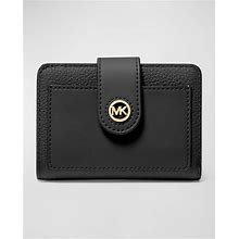 Michael Michael Kors Charm Small Pocket Compact Wallet, Black, Women's, Small Leather Goods Wallets