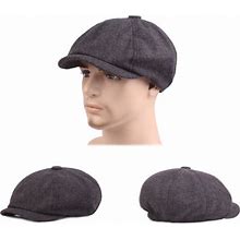 Dicasser Men's Men S Wool Newsboy Cap Herringbone Driving Cabbie Tweed Applejack Golf Hat Size 1