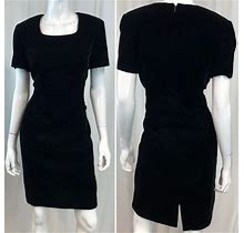 Talbots Dresses | Talbots Velvet Knee Length Pencil Sheath Dress | Color: Black | Size: 10P
