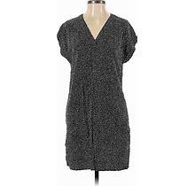 Gap Casual Dress - Popover V Neck Short Sleeve: Black Marled Dresses - Women's Size Small