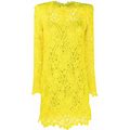 Ermanno Scervino - Embroidered-Lace Shirt Mini Dress - Women - Silk/Wool/Cotton/Acrylic/Polyester/Acetate/Polyamide - 44 - Yellow