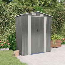 Vidaxl Storage Shed Outdoor Storage Shed For Backyard Patio Galvanized Steel In Gray | 87.8 H X 75.6 W X 42.5 D In | Wayfair