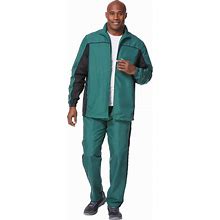 Men's Big & Tall Long Sleeve Colorblock Tracksuit By Kingsize In Hunter Colorblock (Size 4XL)