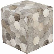 Wayfair Lakietha 18" Wide Genuine Fur Square Cube Fur In Brown/Gray/White | 18 H X 18 W X 18 D In E711de37b7abd46758125b768609e33c