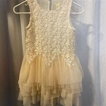 Forever 21 Dresses | Lace Chiffon Girls Dress | Color: Cream | Size: Mg
