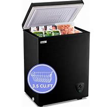 Chest Freezer 3.5 Cubic Feet WANAI Deep Mini Freestanding Freezers With 7 Temp Adjustable Thermostat & Manual Defrost Compact Small Freezer