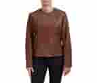 Cole Haan Signature Asymmetric Leather Jacket In Hickory At Nordstrom Rack, Size X-Large