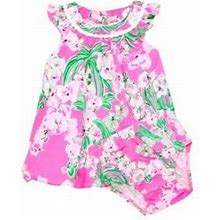 Lilly Pulitzer Baby Girl's Paloma Floral Dress & Bloomers Set - Pink - Size 3 Months
