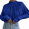 Kplfubk Sweaters For Women Women's Knitted Sweater Women's Clothing Thick Thread High Neck Pullover Sweater Women Fall Clothes For Women, Black M