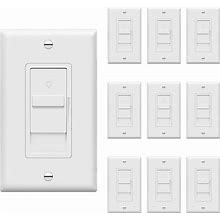 TOPGREENER Digital Dimmer Light Switch For 200W Dimmable LED/CFL Lights, Single Pole Led Slide Dimmer Switch, Neutral Wire Not Required, Wall Plate I