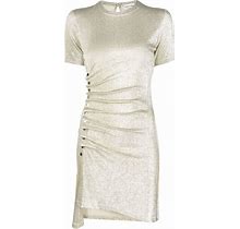 Rabanne - Asymmetric T-Shirt Mini Dress - Women - Polyester/Spandex/Elastane/Viscose - 36 - Gold