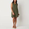 St. John's Bay Sleeveless Shift Dress | Green | Womens Medium | Dresses Shift Dresses | Spring Fashion