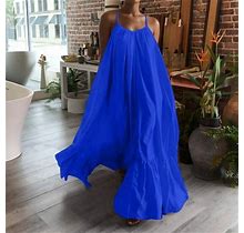 Dresses For Women 2023 Shopessa Women Fashion Casual Solid Strap Dress Pocket Loose Backless Big Swing Dress Early Access Deals Gift For Adults Great