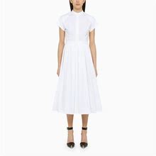 | White Cotton Midi Dress