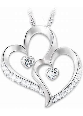 Forever Loved Daughter Heart-Shaped Diamond Pendant Necklace By The Bradford Exchange