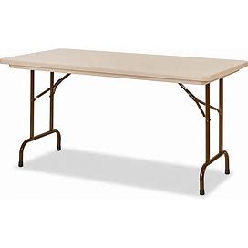 Deluxe Folding Table - 60 X 30", Fixed Height, Tan - ULINE - h-2228ft
